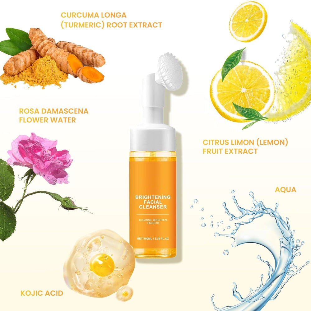 Jaysuing Turmeric Face Wash foam pump in action for easy daily cleansing.