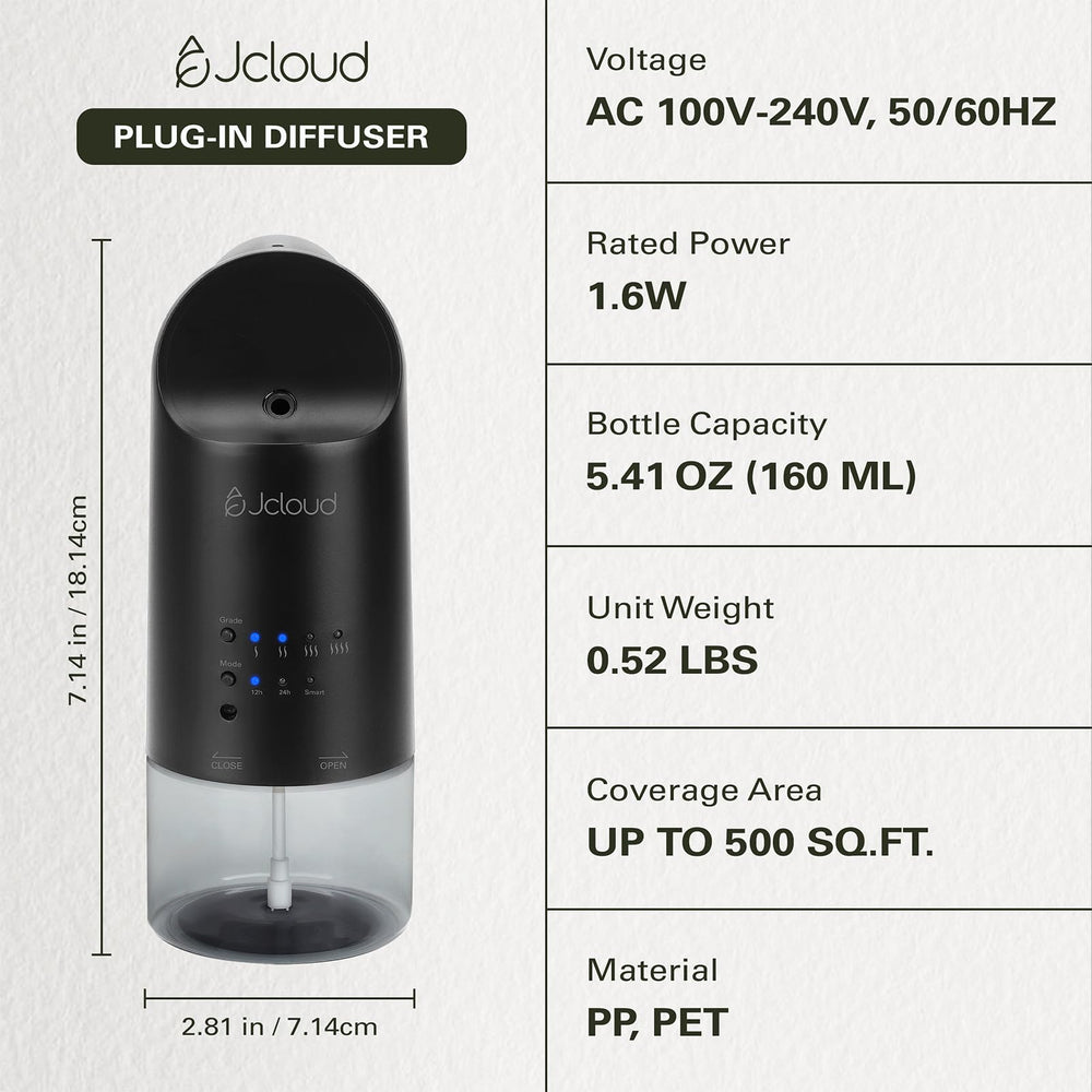 Wall outlet diffuser plugged in, black finish