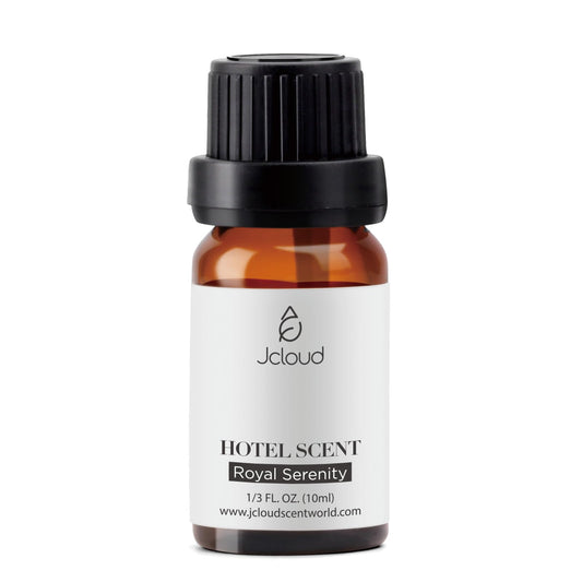 JCLOUD Royal Serenity essential oil bottle showing lemon and jasmine notes