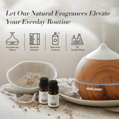 Room ambiance with a diffuser emitting Royal Serenity scent