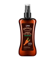Jeallis Carrot Sun Tanning Oil Spray bottle with bronzed glow and tropical scent