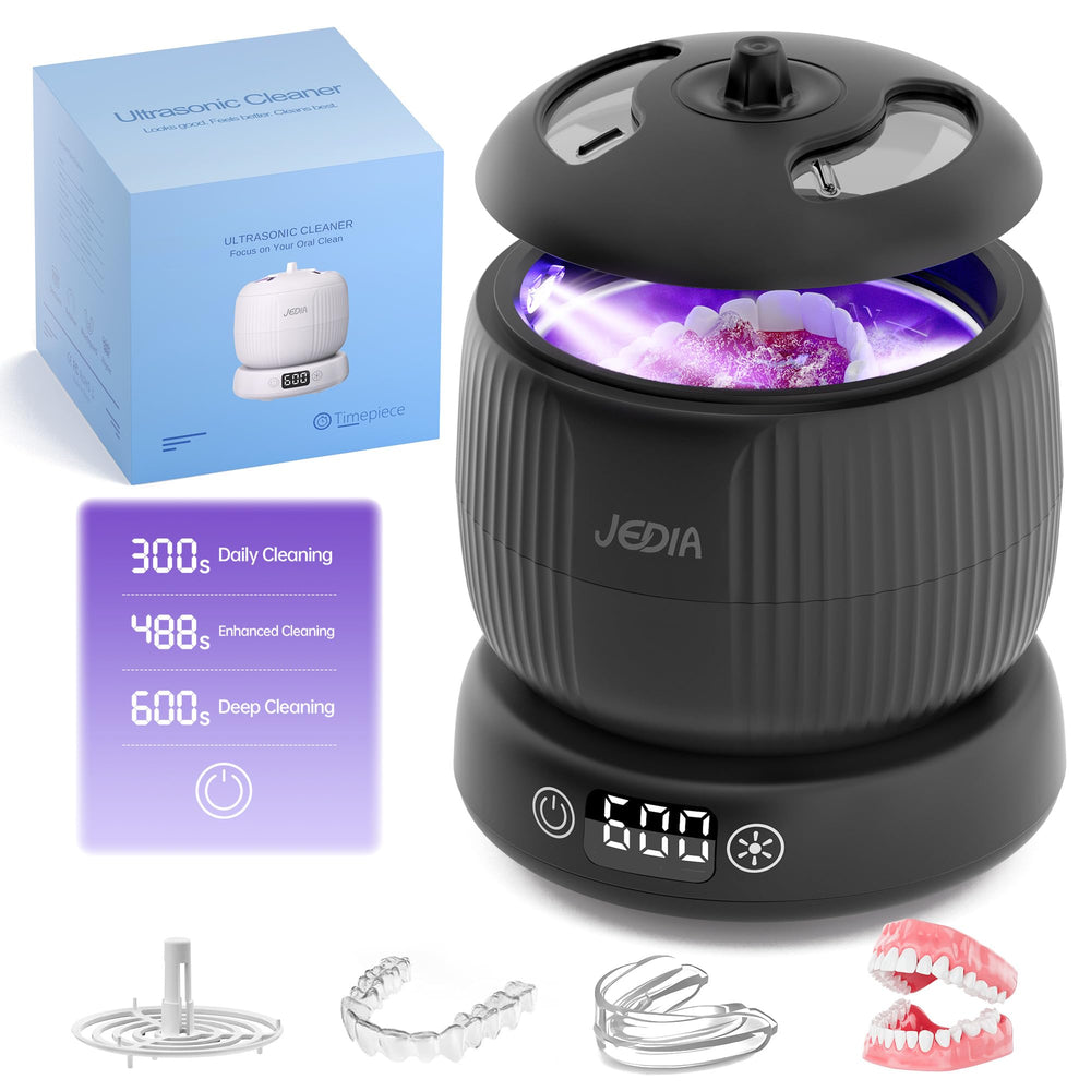 JEDIA Ultrasonic cleaner with detachable 180ml tank and base
