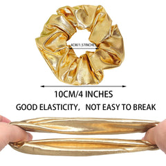 Jeffan metallic gold scrunchies: durable, stretchable accessory for cheerleading and events
