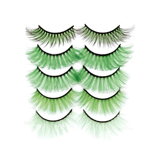 JIANGLAI colored 3D mink lashes pack front offers vibrant, versatile lashes for bold eye makeup.