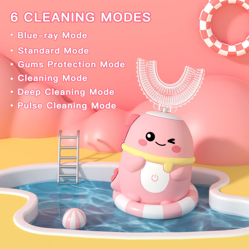 360° full mouth cleaning illustration showing 45° tilt and 90° bottom brush