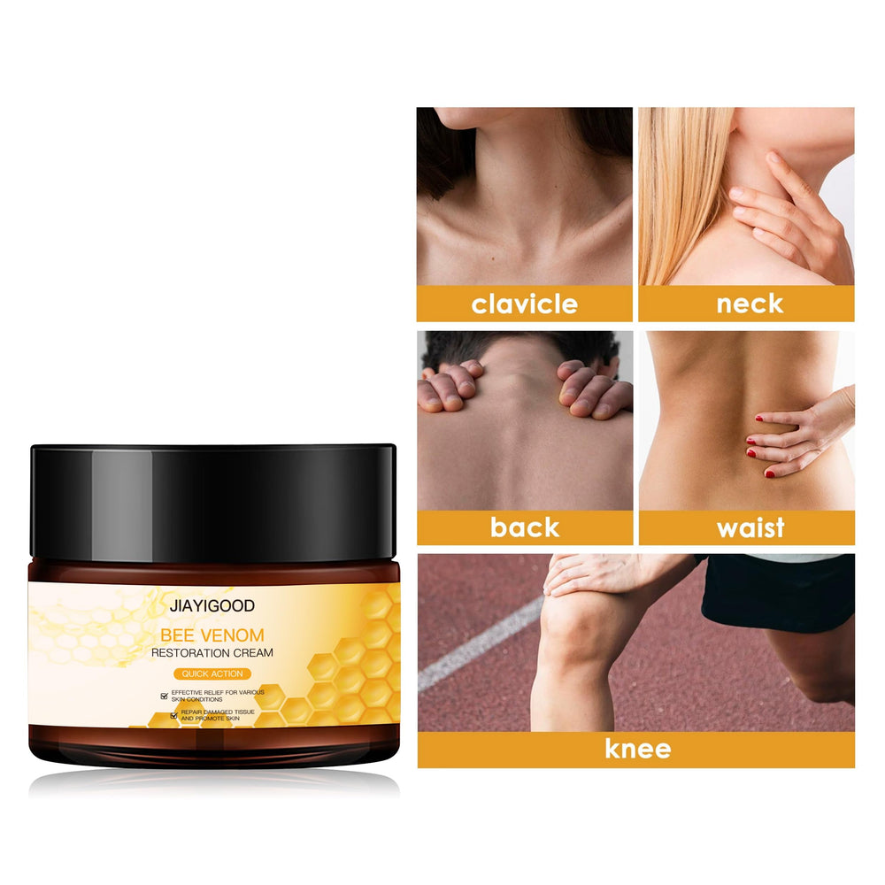 JIAYIGOOD Bee Venom Cream on neck area highlights potential smoothing and firming