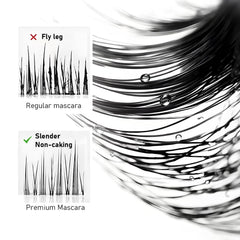 Jiodama waterproof mascara demonstrating all-day smudge-proof wear