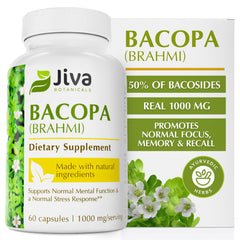 Jiva Botanicals Bacopa Monnieri bottle front showing 60 capsules