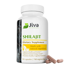 Jiva Botanicals Shilajit Capsules 700 mg bottle label