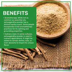 Origin label showing Indian-grown Ashwagandha powder