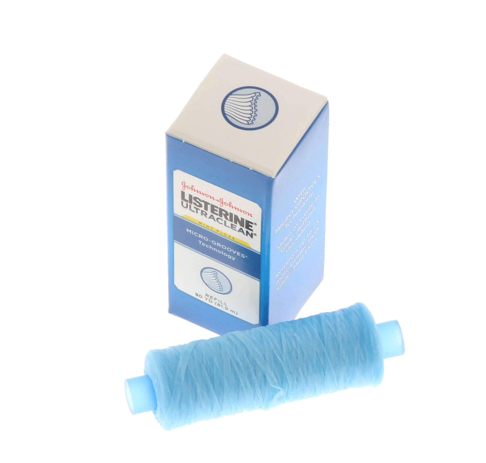 Close-up of shred-resistant mint floss