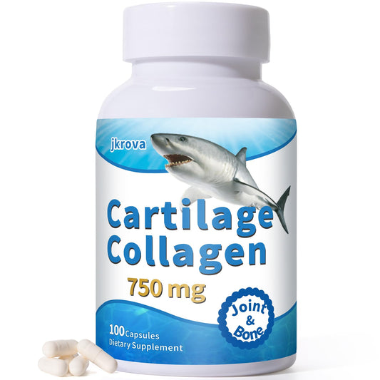 Jkrova Cartilage 750mg capsules with Glucosamine and Collagen (100 capsules)