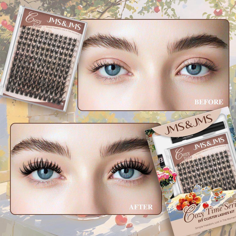 JMS&JMS 16mm manga wispy lash clusters deliver longer length with delicate curl.