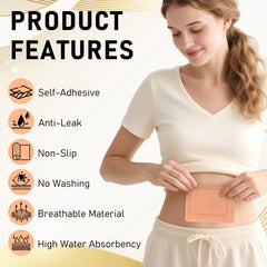 Patch applied to belly button area for castor oil therapy