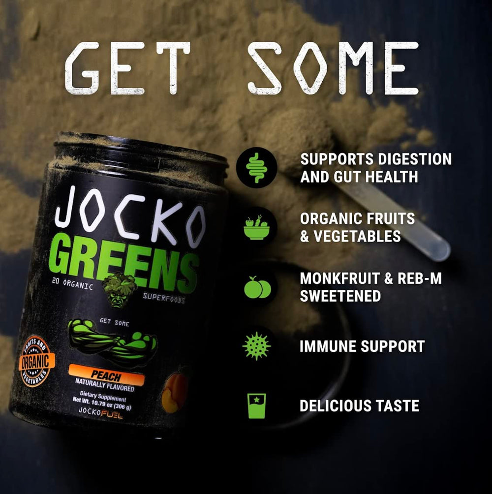 Front label showing Daily Greens ingredients