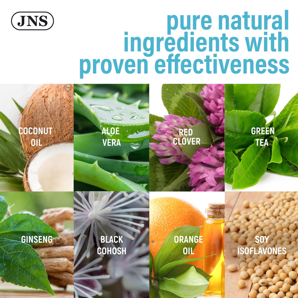 Joellyne Naturals Phytoestrogen Cream jar closeup reveals creamy texture.