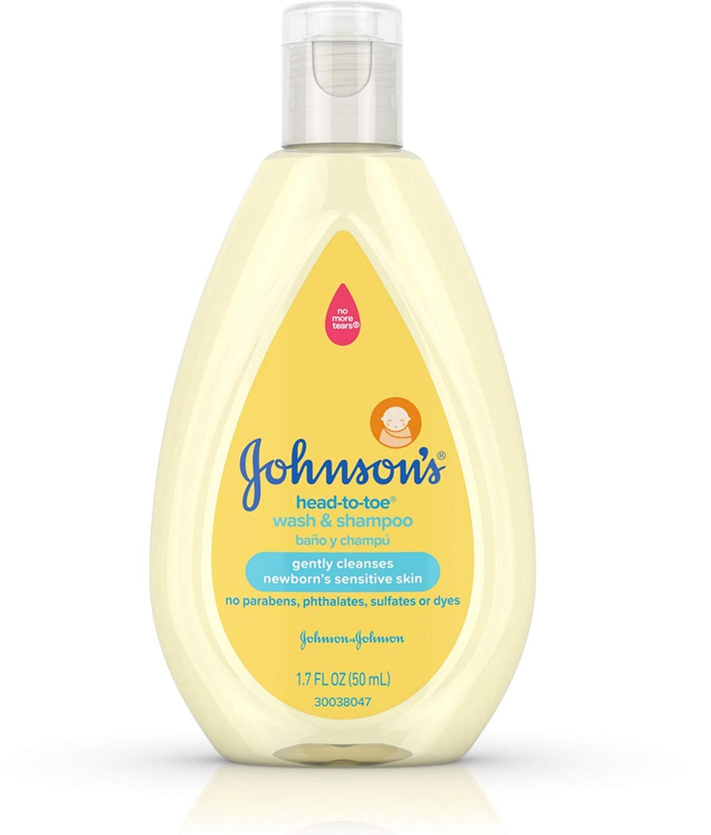 Back label of Johnson's Head-To-Toe Wash & Shampoo 3-Pack
