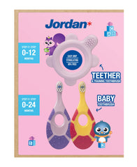 Jordan* full product front view shows compact teether and brush benefit convenience