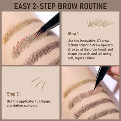 JosurBeauty 2-in-1 design brow tool for quick, versatile use.