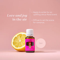 Close-up of Joy essential oil blend ingredients
