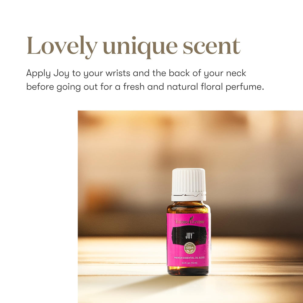 Lifestyle scene promoting emotional balance with Joy Essential Oil