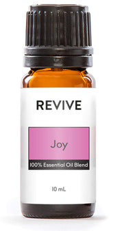 Joy Essential Oil Blend bottle with dropper and Revive Essential Oils label