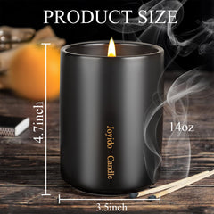 Close-up of the black ceramic jar and lid for Joyido Oud & Sandalwood candle.