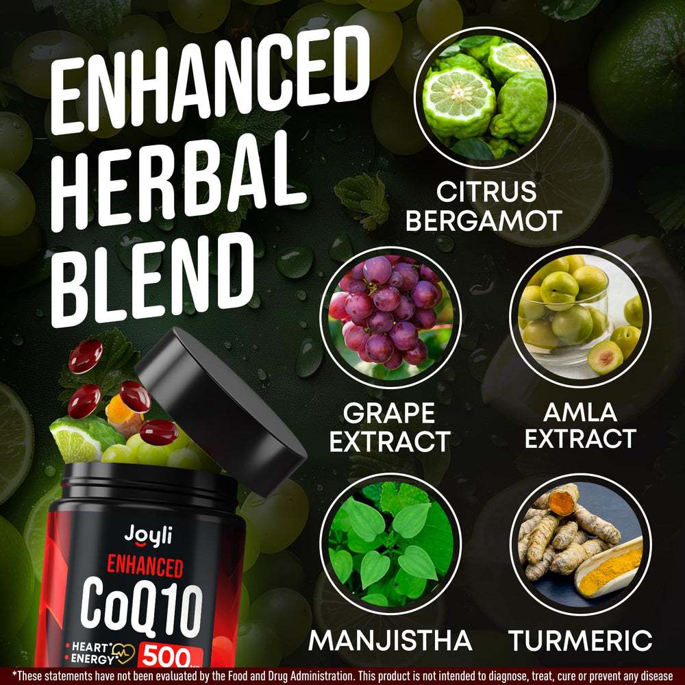 JOYLI Nutrition 2 Pack CoQ10 packaging and bottle