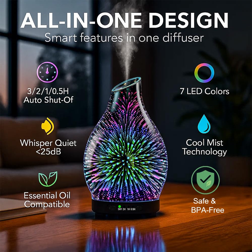 JOYOLO diffuser emitting mist with 7 LED colors