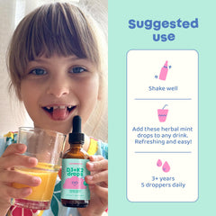 Close-up of dropper dispensing vitamin D3 drops for kids