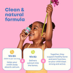 JoySpring D3 K2 kids drops label showing 360 servings
