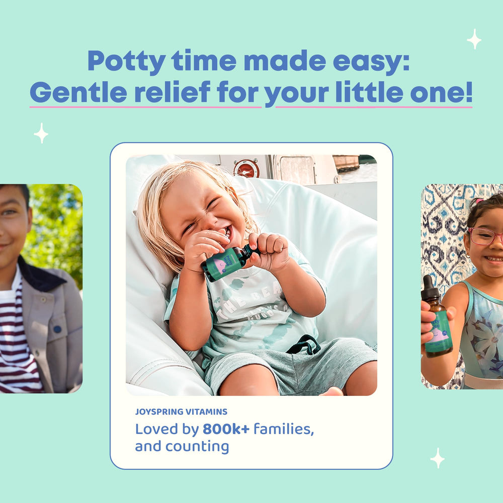 JoySpring Potty Wise liquid pour feature for gentle administration.