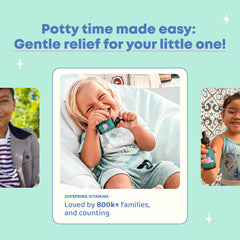 JoySpring Potty Wise liquid pour feature for gentle administration.