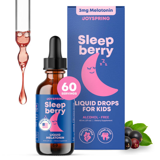 JoySpring Sleepberry kid melatonin berry drops bottle front view
