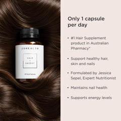 JSHealth Hair Formula gluten-free and dairy-free certification on packaging.