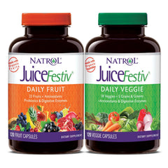 Hero image: Natrol JuiceFestiv capsules with fruit and vegetable blend