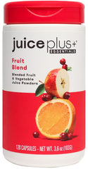 JuicePlus+ Fruit Blend bottle label showing 60 servings