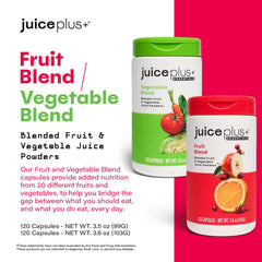 Front label of JuicePlus+ Fruit & Vegetable Blend bottle