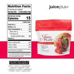 Back view showing nutrition information on JuicePlus+ Soft Chews