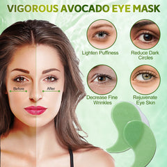 JULYBRO Avocado Vera patches applied as part of a refreshed skincare routine.