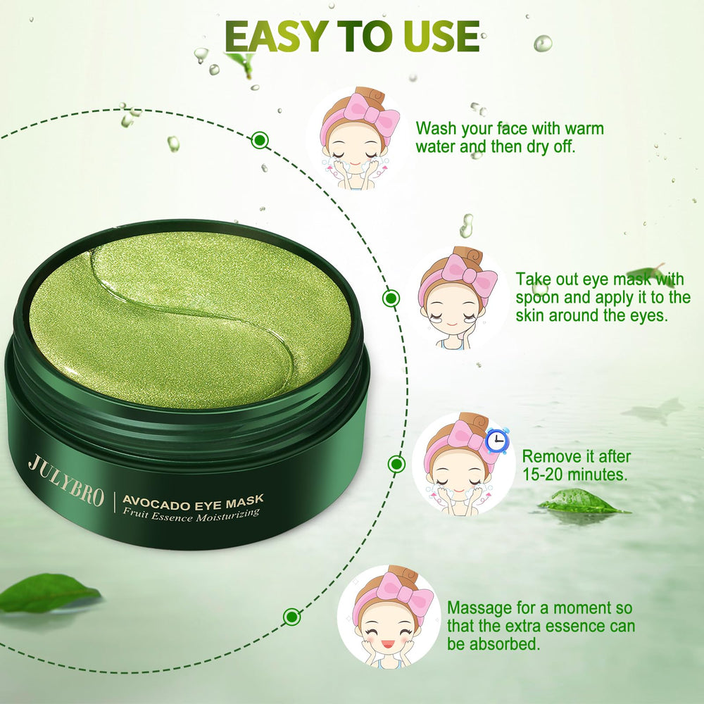 JULYBRO Avocado Vera travel-pack ready patches for on-the-go skincare.