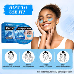 JULYBRO eye patches demonstrated during morning skincare routine.