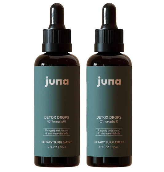 Front view of Juna Chlorophyll Drops 2-Pack bottle