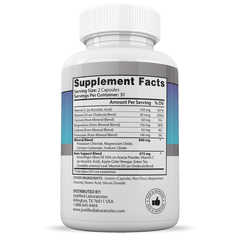 Justified Laboratories capsules resting in hand showing real-world size and dosing clarity benefit