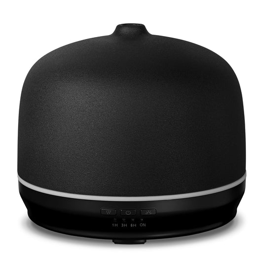 Kakoda ceramic essential oil diffuser in black — front view