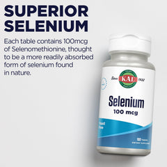 Close-up of Kal 100 mcg Selenium Yeast Free Tablets