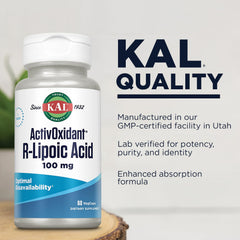 Kal ActivOxidant ingredients label and supplement facts