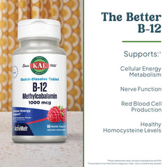 Supplement facts showing 1000 mcg methylcobalamin per tablet