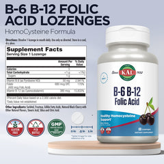 Gluten-free label on KAL B-6 B-12 Folic Acid lozenge package
