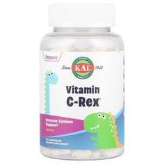 KAL C-Rex chewable vitamin C for kids in orange dinosaur shapes